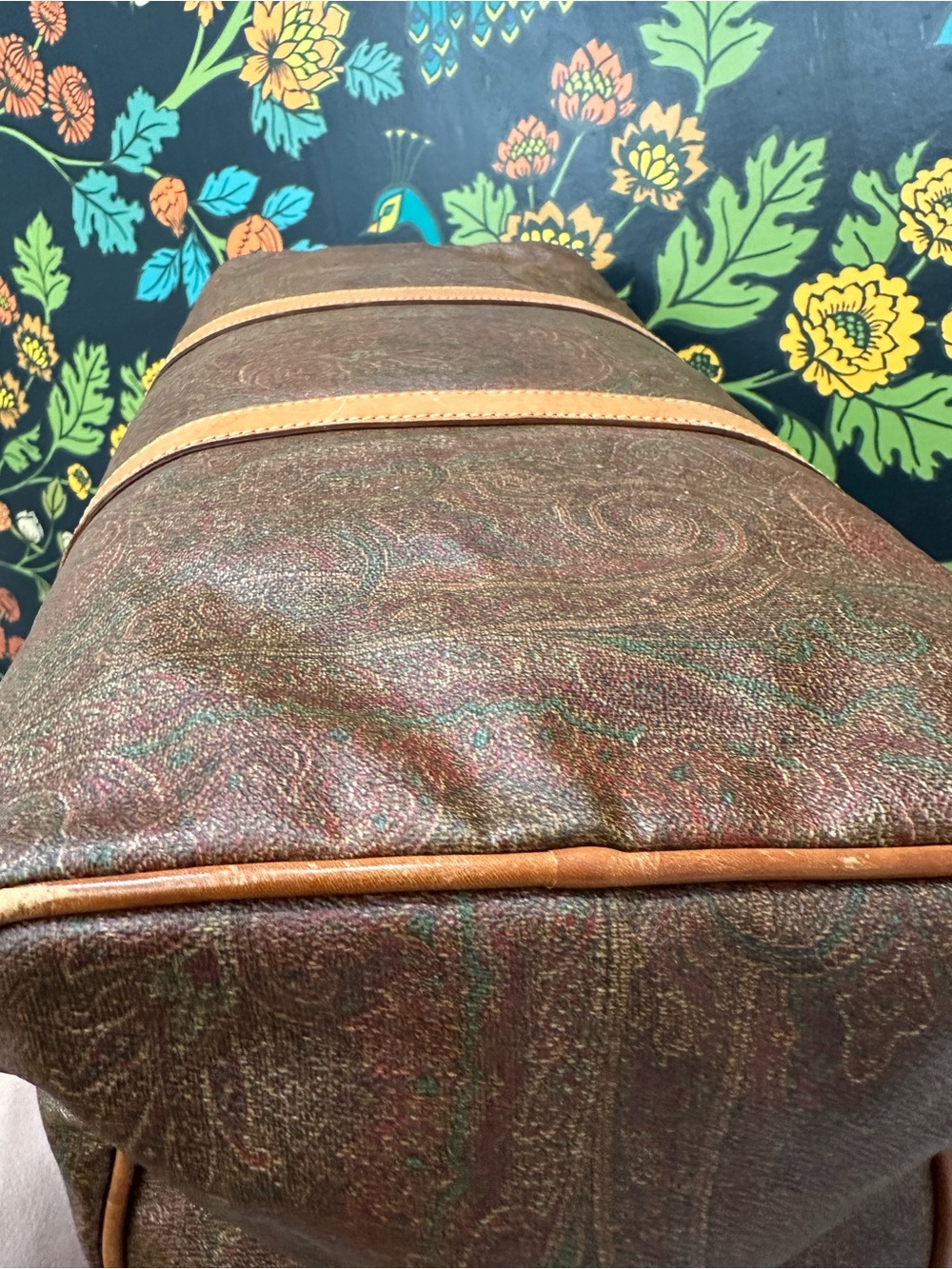 Vintage Etro Milano Arnica Paisley Weekender Duffle Bag Made in Italy - Picture 10 of 14